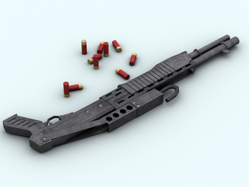 spas-12 shotgun 3d model 3ds max fbx obj 123700