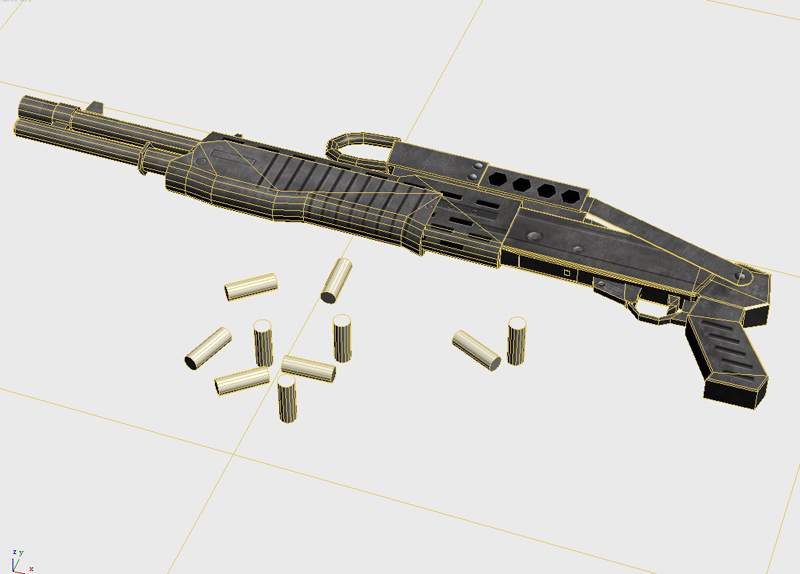 spas-12 shotgun 3d model 3ds max fbx obj 123704