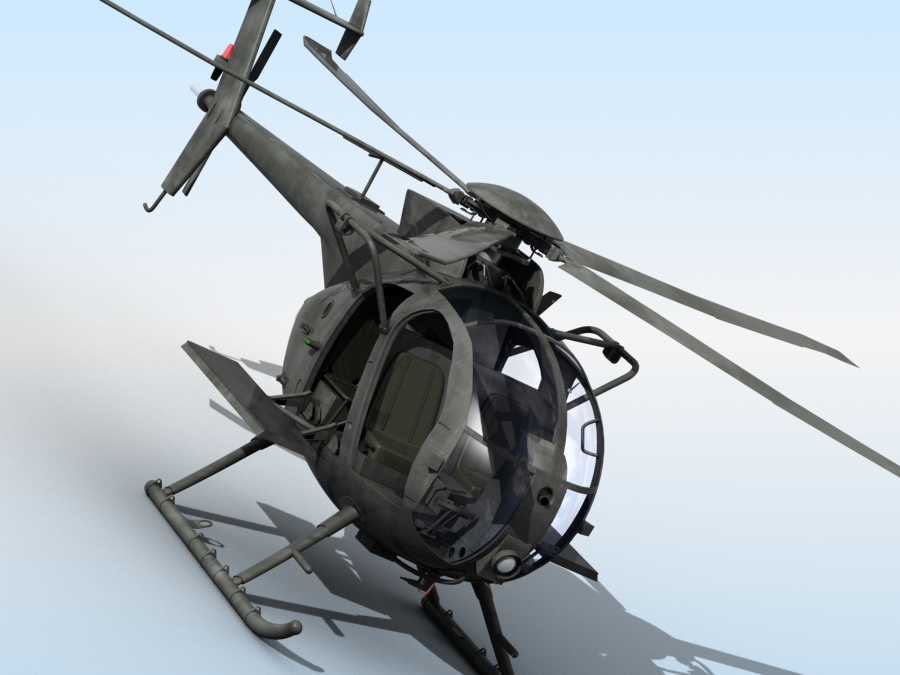 ah-6 little bird 3d model 3ds max fbx obj 123045