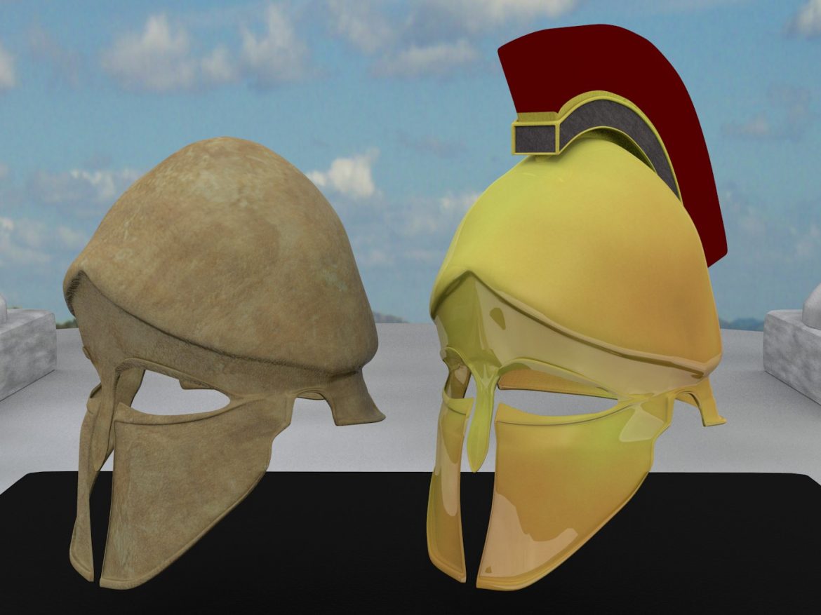 ancient greek corinthian helmets 3d model fbx blend dae obj 118115