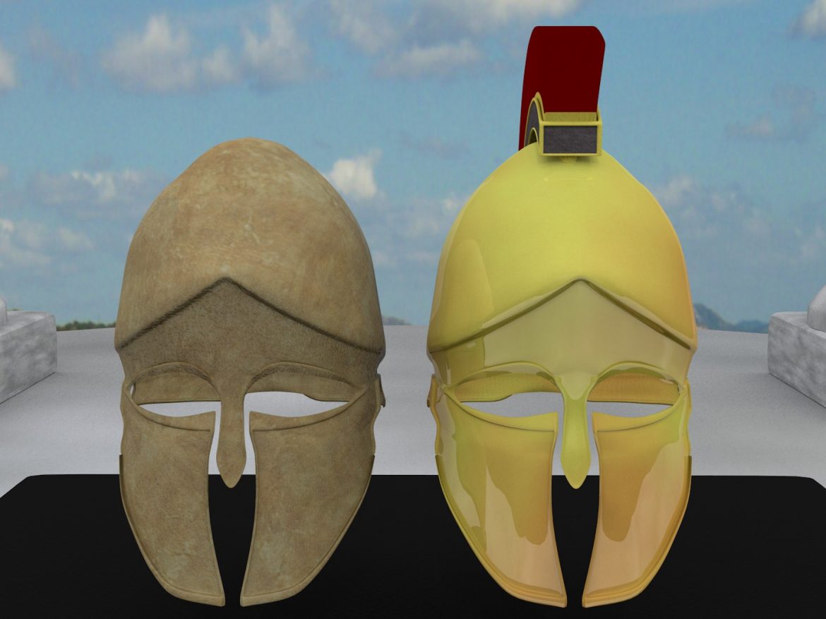 ancient greek corinthian helmets 3d model fbx blend dae obj 118116