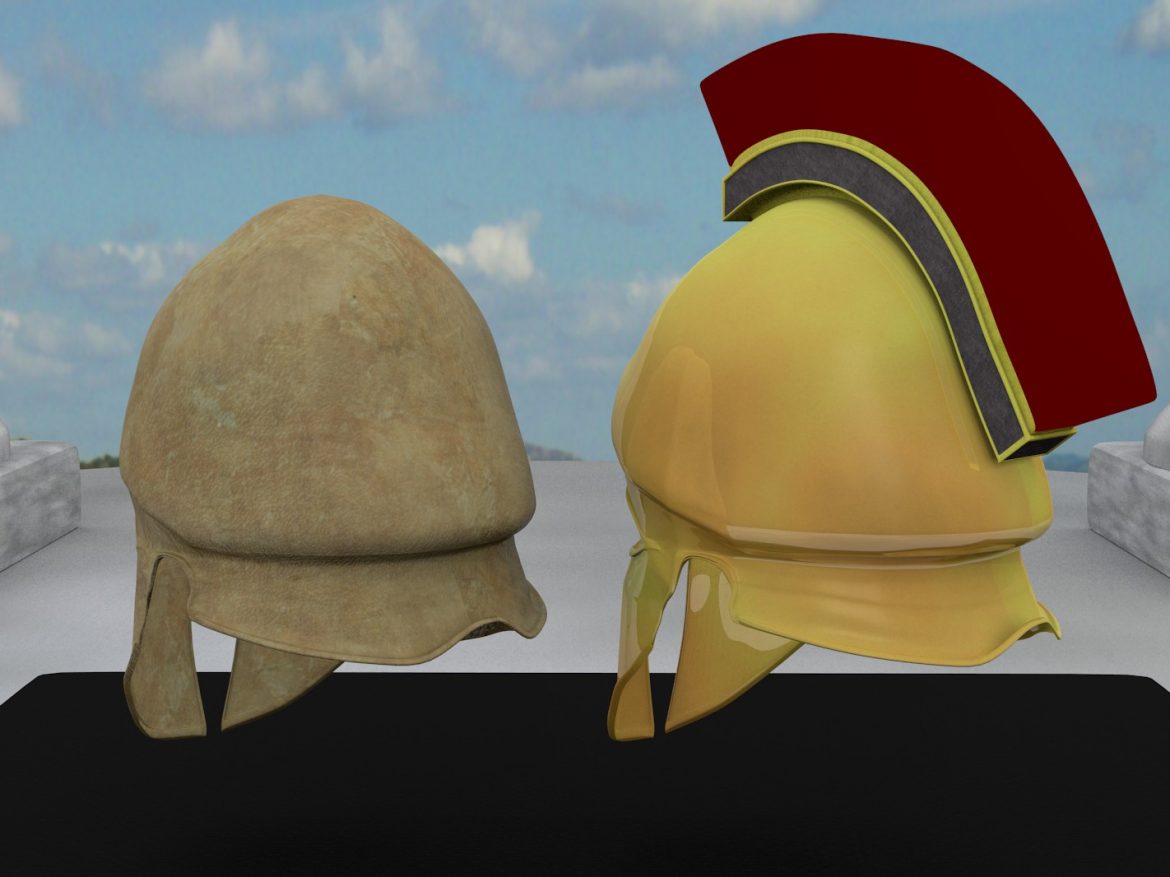 ancient greek corinthian helmets 3d model fbx blend dae obj 118117