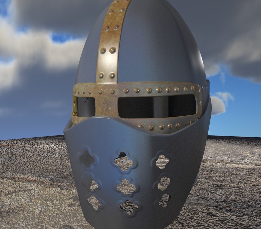 crusader helmet 3d model fbx blend dae obj 118065