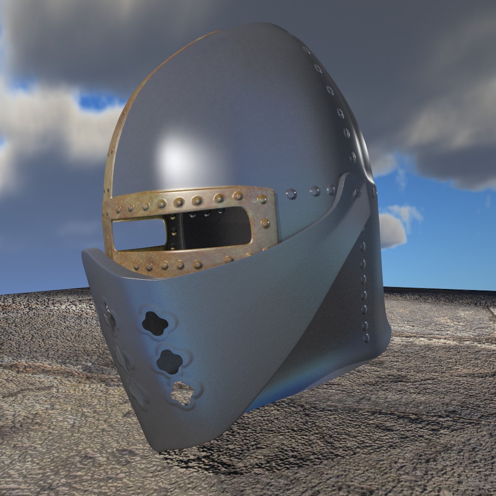 crusader helmet 3d model fbx blend dae obj 118067