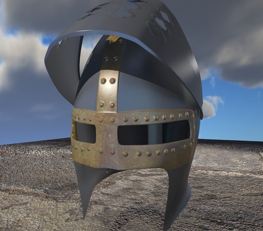crusader helmet 3d model fbx blend dae obj 118068