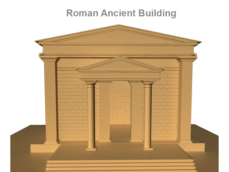 Roman Ancient Building 3D Model FlatPyramid