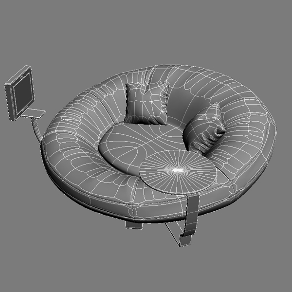 red leather sofa with pillows and tv 3d model 3ds max fbx obj 120809