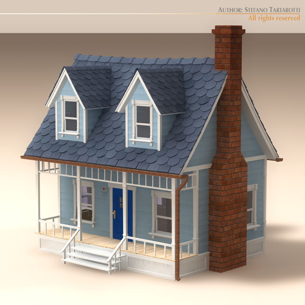toon house and car 1 3d model 3ds dxf fbx c4d dae 118962