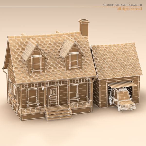 toon house and car 1 3d model 3ds dxf fbx c4d dae 118963
