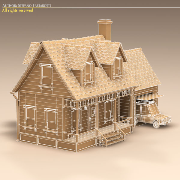 toon house and car 1 3d model 3ds dxf fbx c4d dae 118964