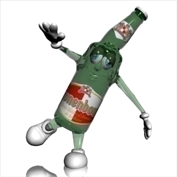 beer bottle cartoon character 3d model 3ds max fbx lwo obj 106786