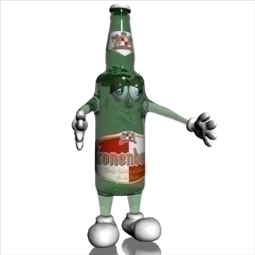 beer bottle cartoon character 3d model 3ds max fbx lwo obj 106787