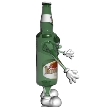 beer bottle cartoon character 3d model 3ds max fbx lwo obj 106790