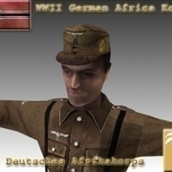 ww2 german africa corps soldier. 3d model 3ds max x lwo ma mb obj 104030