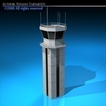 airport control tower 3d model 3ds dxf c4d obj 88669