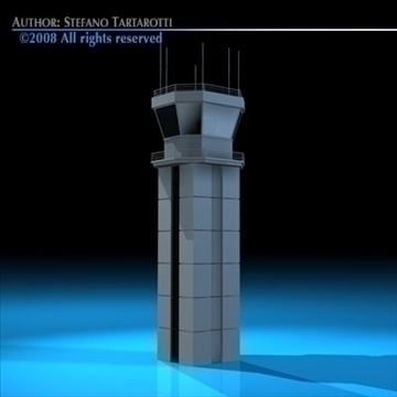airport control tower 3d model 3ds dxf c4d obj 88670