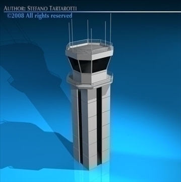 airport control tower 3d model 3ds dxf c4d obj 88671