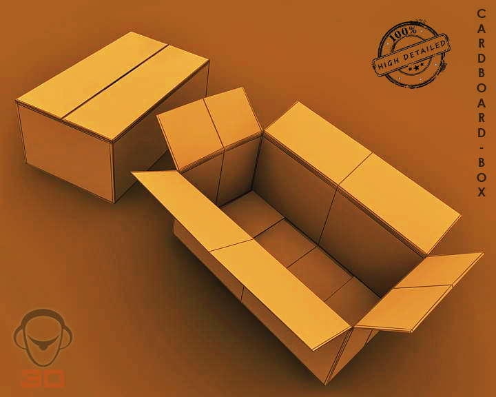 box 3d model free cardboard Box Model FlatPyramid 3D   CardBoard
