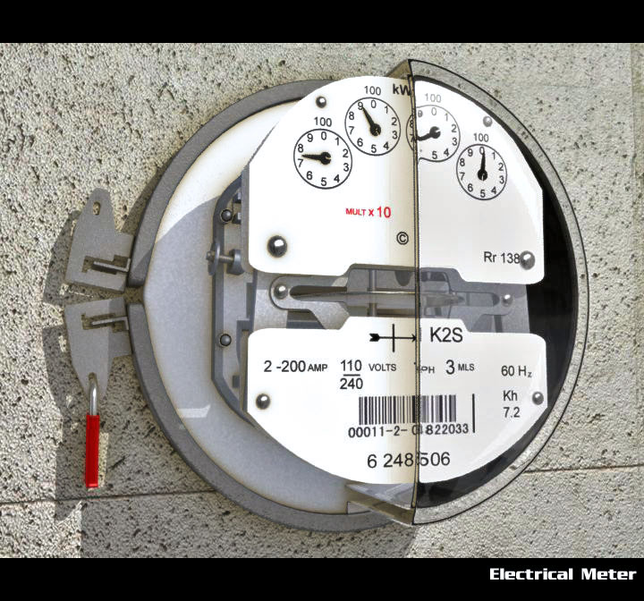electrical meter 3d model 3ds max obj 115550
