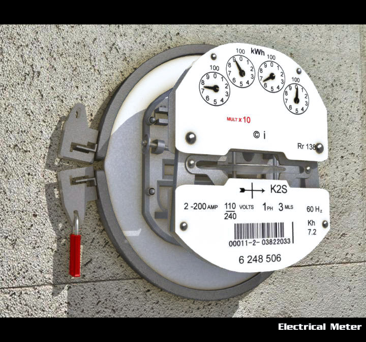 electrical meter 3d model 3ds max obj 115553