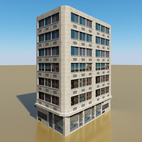 photorealistic low poly office building 10 3d model 3ds max fbx obj 148928