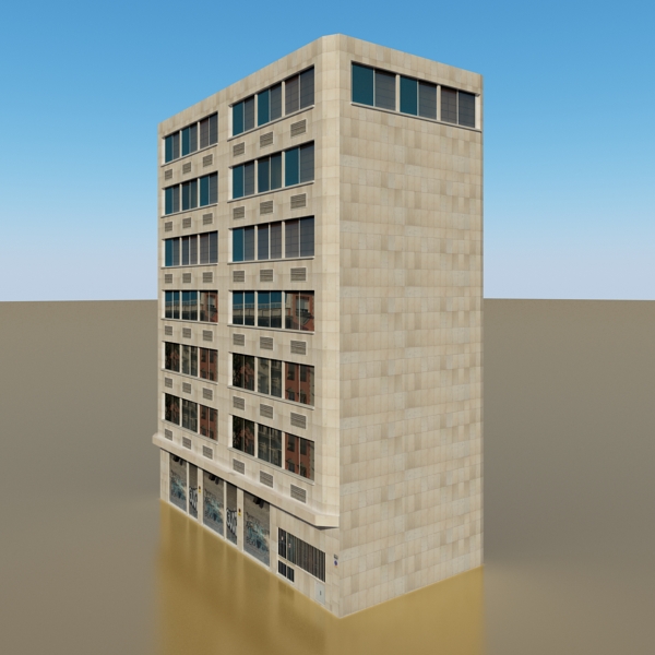 photorealistic low poly office building 10 3d model 3ds max fbx obj 148929