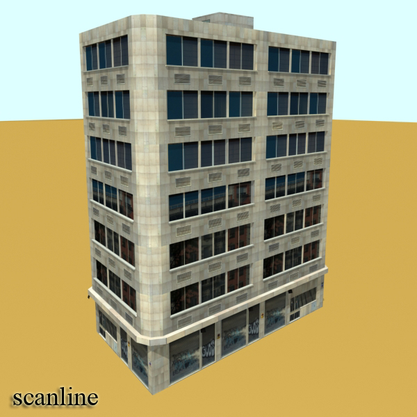 photorealistic low poly office building 10 3d model 3ds max fbx obj 148934