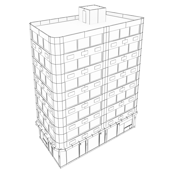 photorealistic low poly office building 10 3d model 3ds max fbx obj 148936