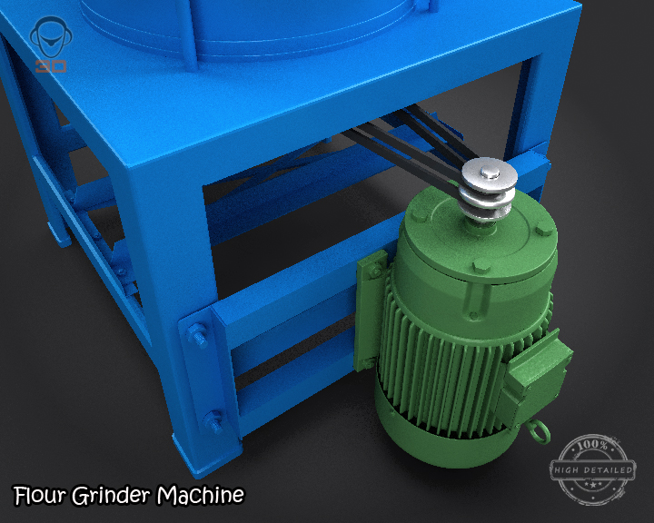 flour grinder machine 3d model 3ds max fbx obj 147693