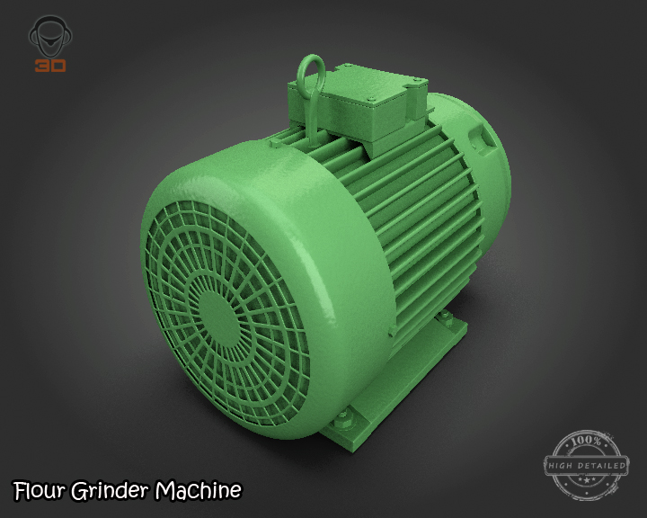 flour grinder machine 3d model 3ds max fbx obj 147698
