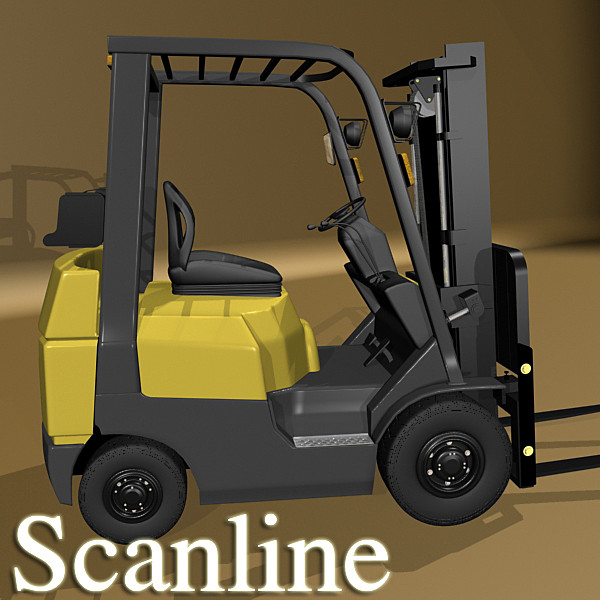 3d Model Lift Truck Pallet Cartons Metal Drums 3d Model