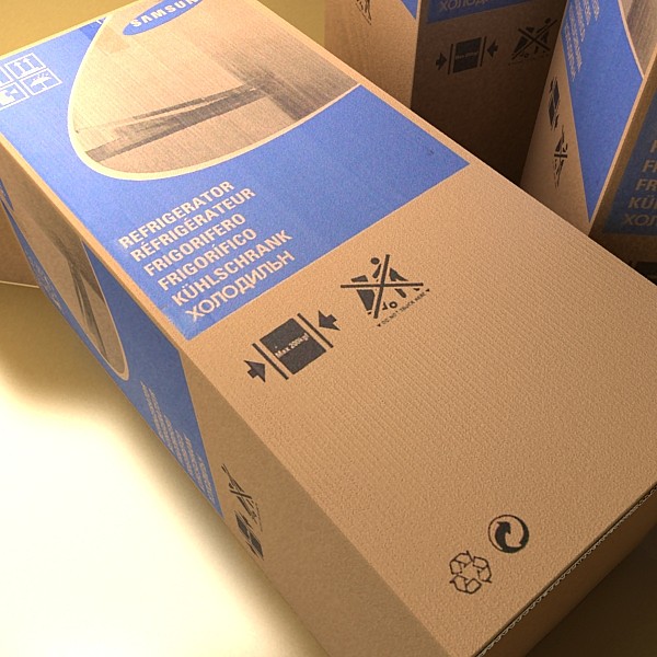 photorealistic cardboard box high res 3d model 3ds max fbx obj 130188