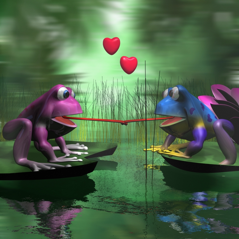 frogs and mosquito rigged in a cartoon scene 3d model 3ds max fbx lwo obj 137427
