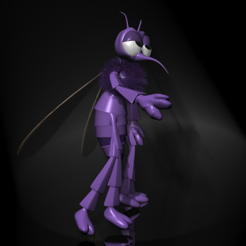 frogs and mosquito rigged in a cartoon scene 3d model 3ds max fbx lwo obj 137433