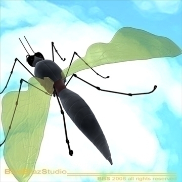 mosquito cartoon 3d model 3ds dxf c4d obj 109937