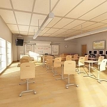 classroom 3d model 3ds max obj 77153