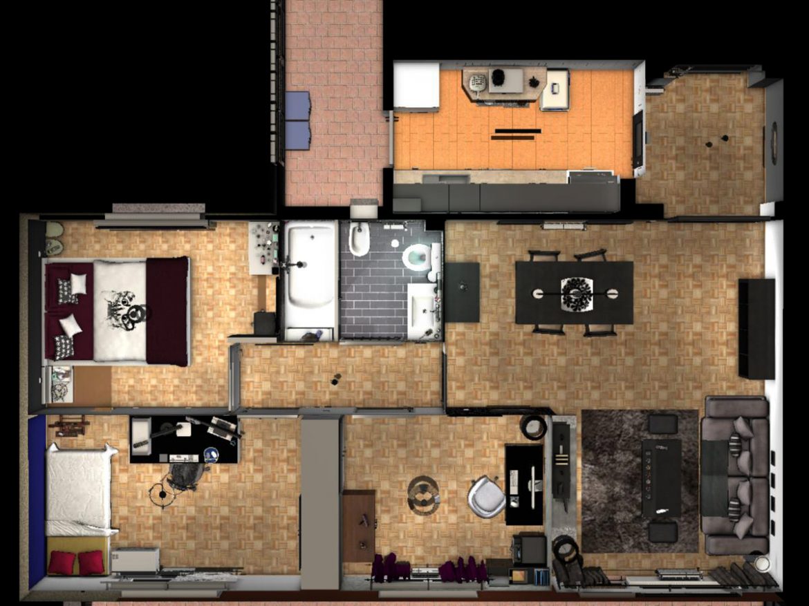 entire apartment 3d model fbx c4d ma mb obj 159622