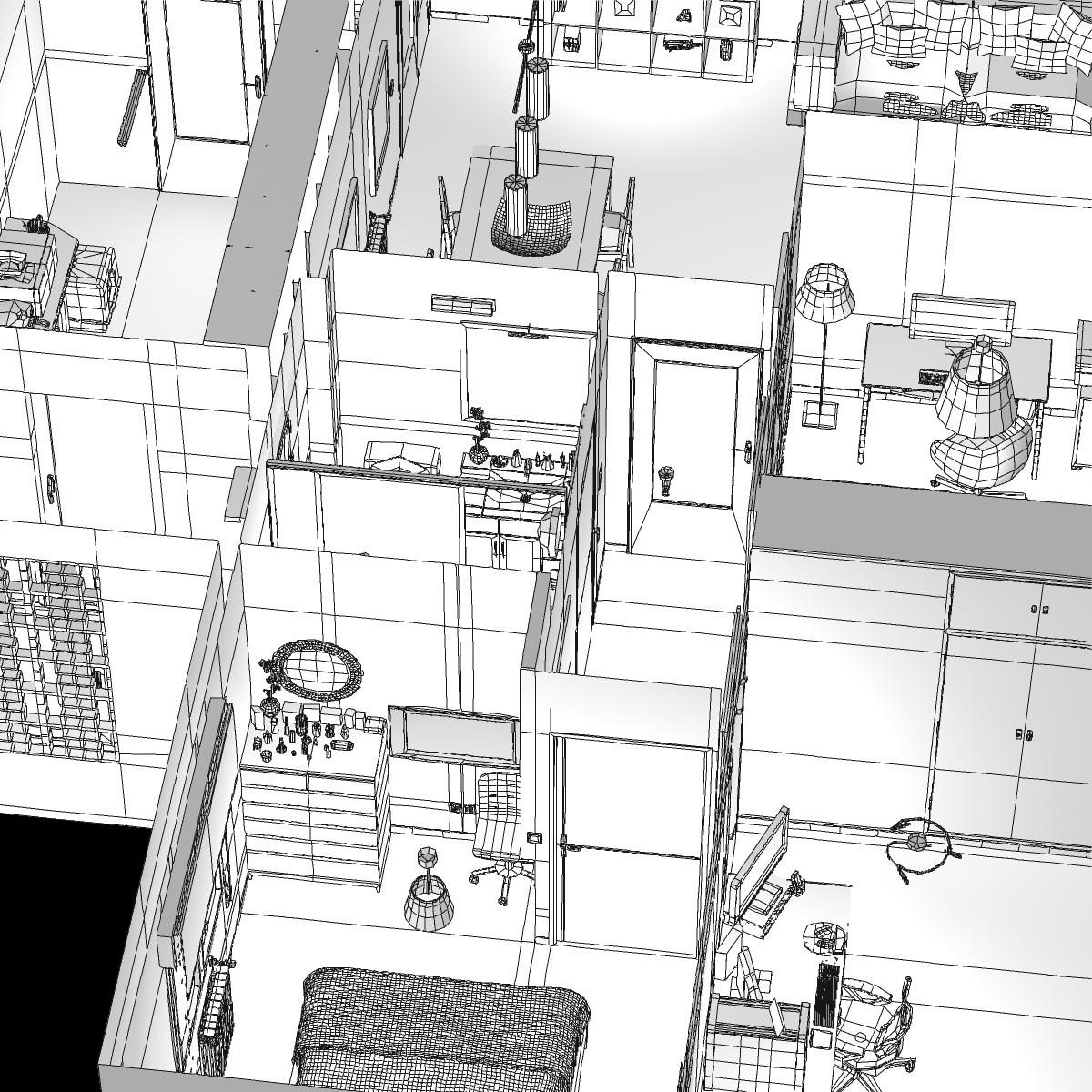 entire apartment 3d model fbx c4d ma mb obj 159642