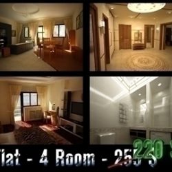 flat(4 room)bonus-corridorhall 3d model max 82448