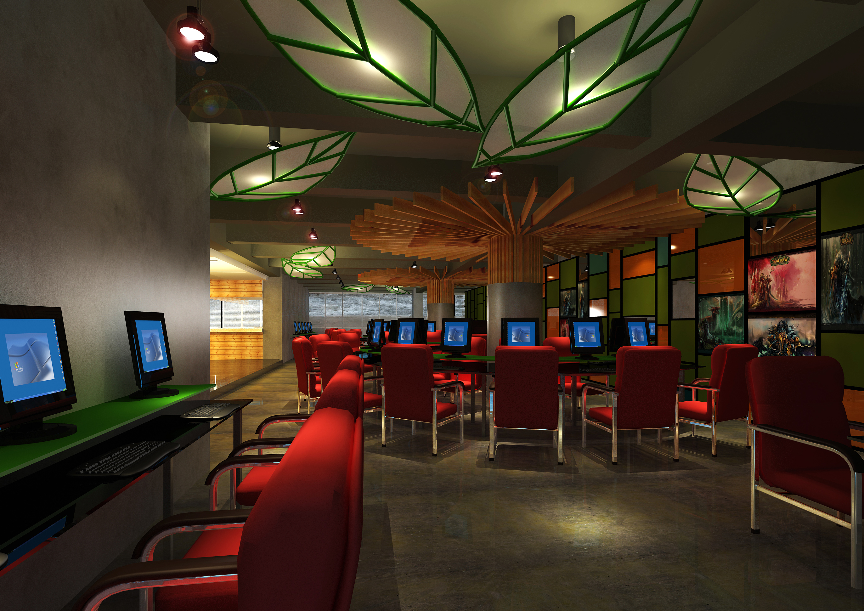 Internet Bar 001 3D Model FlatPyramid