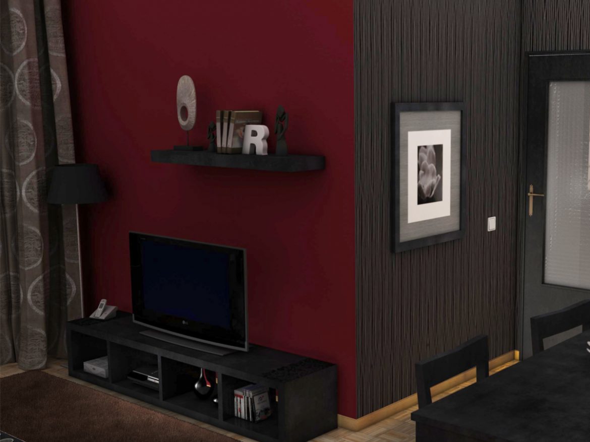 living room 3d model 3ds max fbx c4d ma mb obj 159604