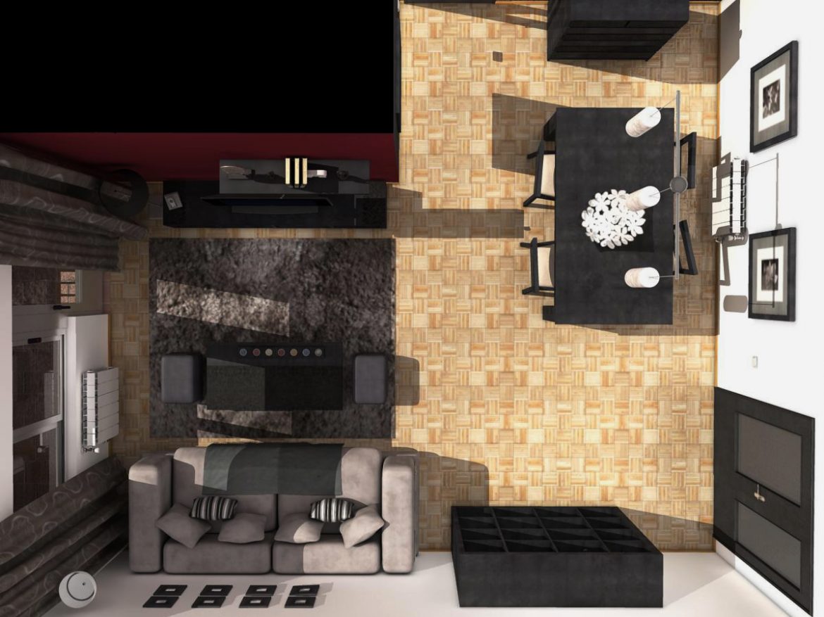 living room 3d model 3ds max fbx c4d ma mb obj 159610