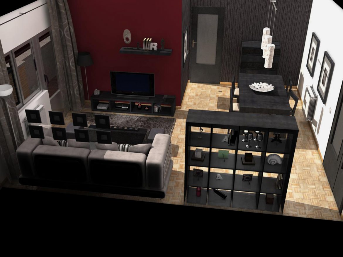 living room 3d model 3ds max fbx c4d ma mb obj 159612