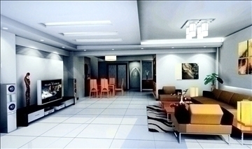 living room 727 apartment 3d model 3ds max 95483