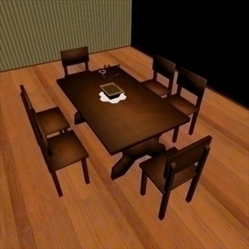 low poly dining room 3d model max 111534