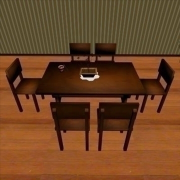 low poly dining room 3d model max 111535