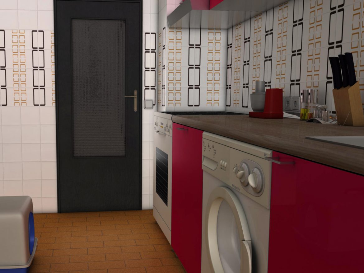 photorealistic kitchen scene 3d model 3ds max fbx c4d ma mb obj 159507