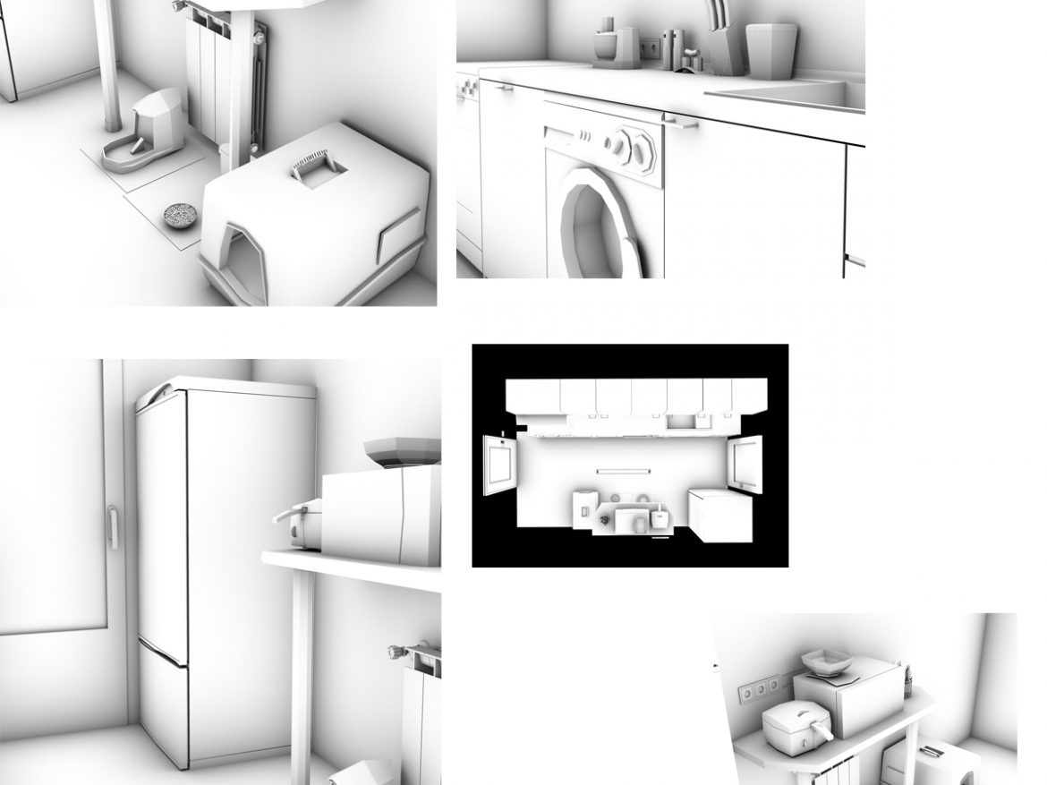 photorealistic kitchen scene 3d model 3ds max fbx c4d ma mb obj 159522