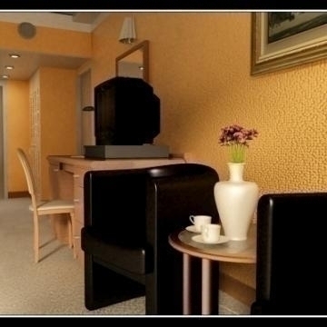 realistic highly detailed hotel room 3d model 3ds max obj 77231