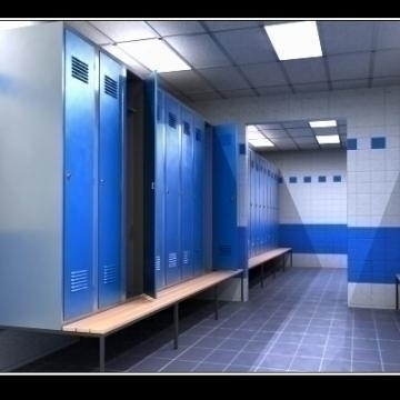 realistic highly detailed locker room. 3d model 3ds max obj 77236